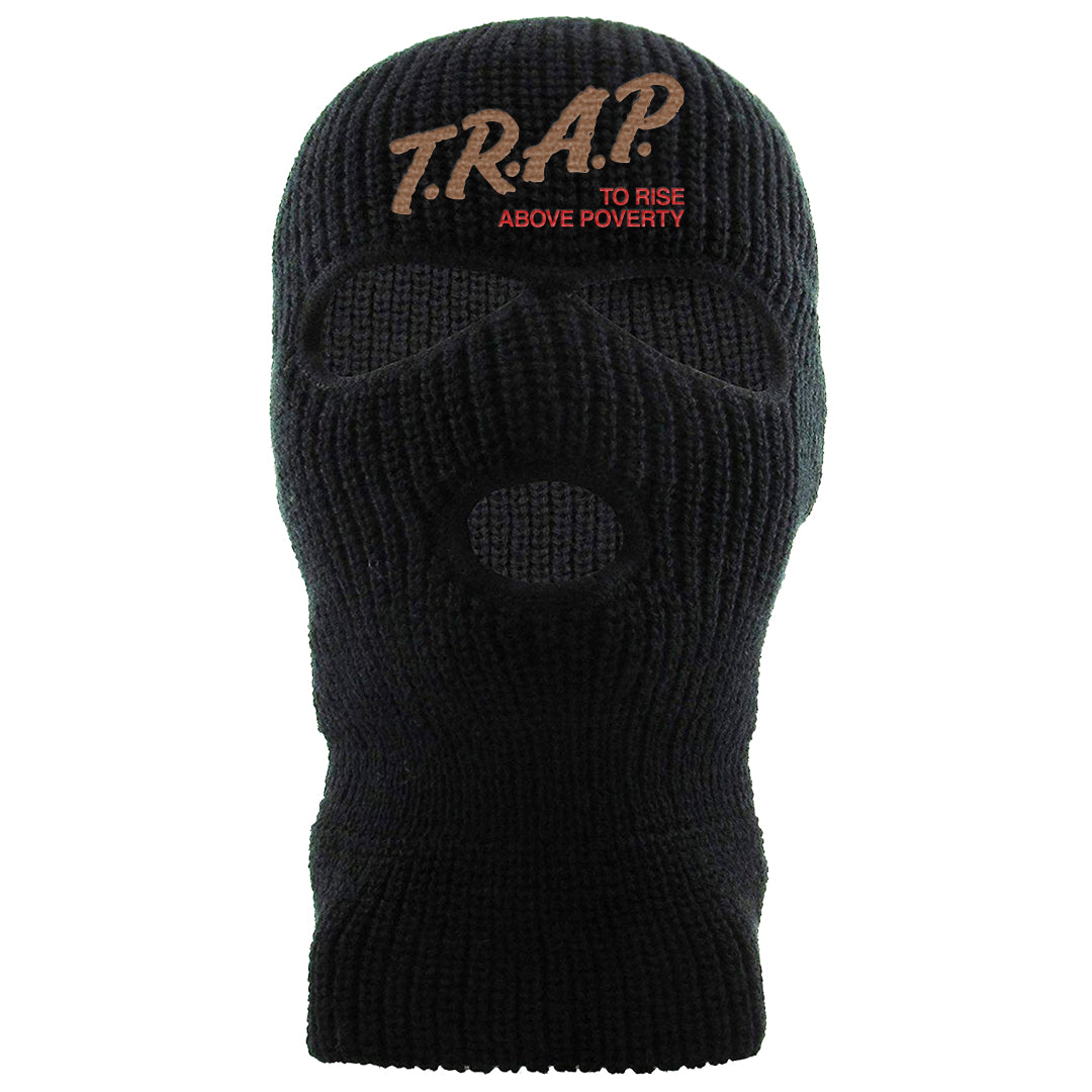 Pale Ivory Picante Red 90s Ski Mask | Trap To Rise Above Poverty, Black