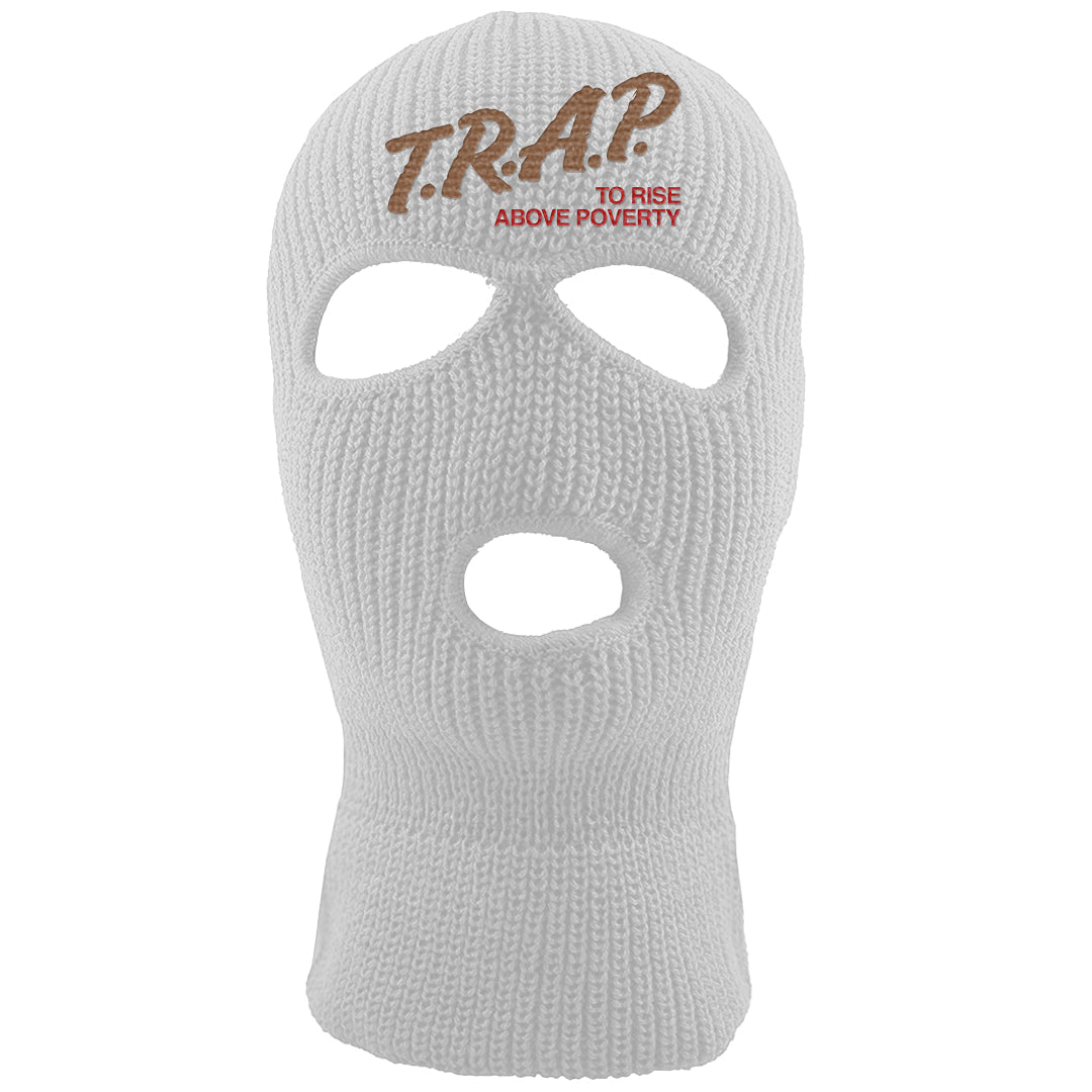 Pale Ivory Picante Red 90s Ski Mask | Trap To Rise Above Poverty, White