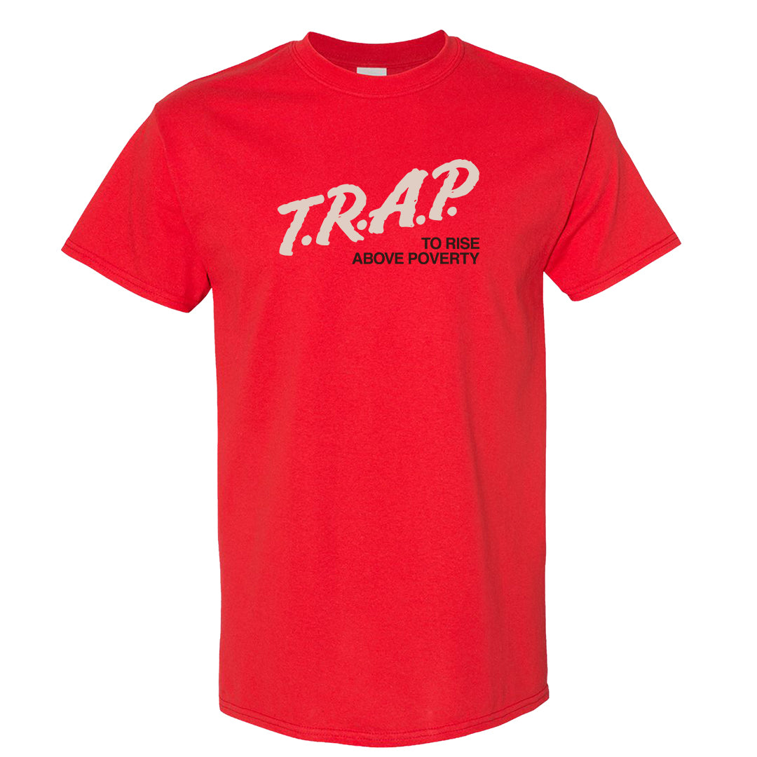 Pale Ivory Picante Red 90s T Shirt | Trap To Rise Above Poverty, Red