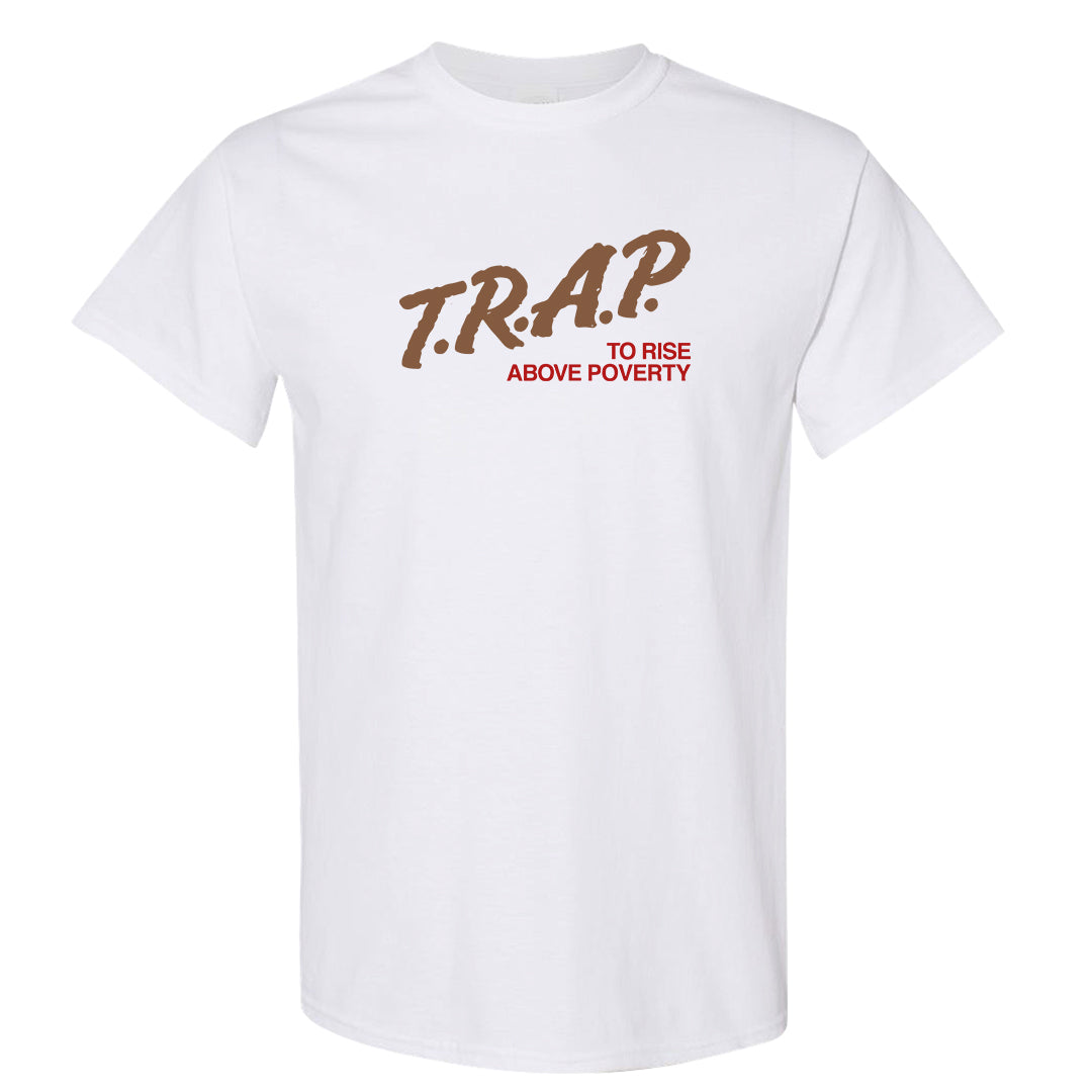 Pale Ivory Picante Red 90s T Shirt | Trap To Rise Above Poverty, White