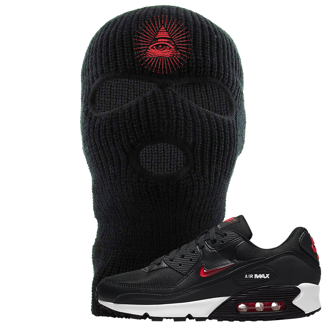 Jewel Bred 90s Ski Mask | All Seeing Eye, Black