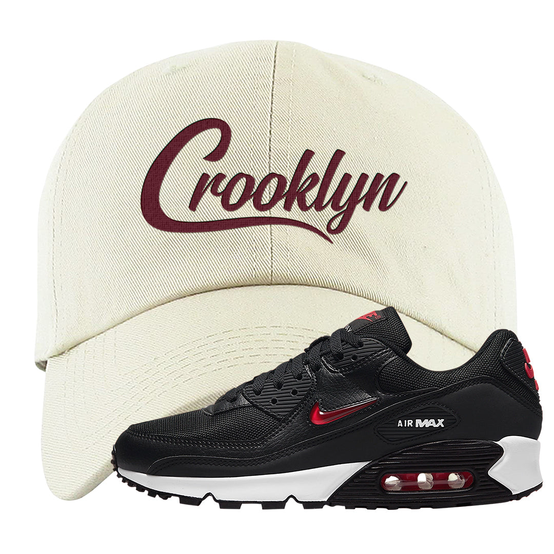 Jewel Bred 90s Dad Hat | Crooklyn, White