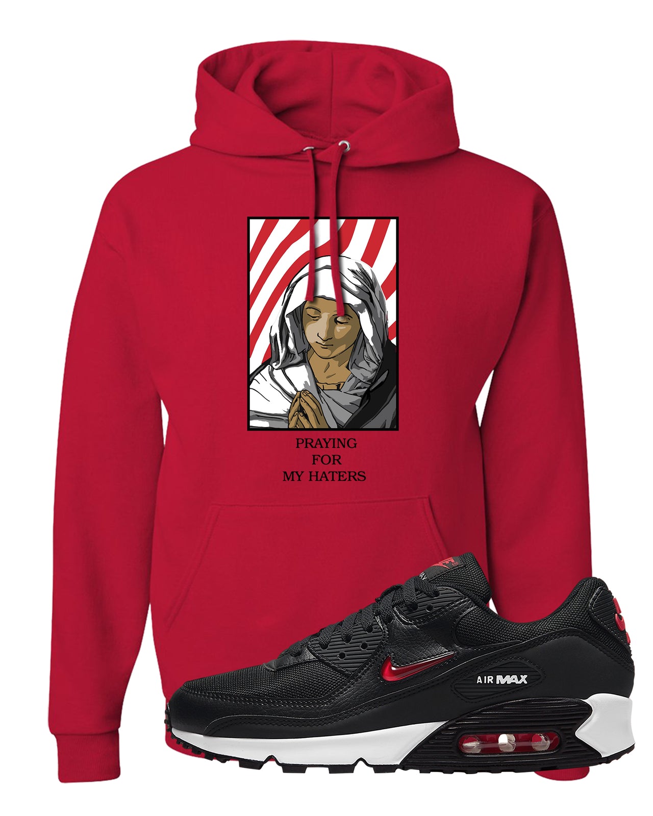 Jewel Bred 90s Hoodie | God Told Me, Red