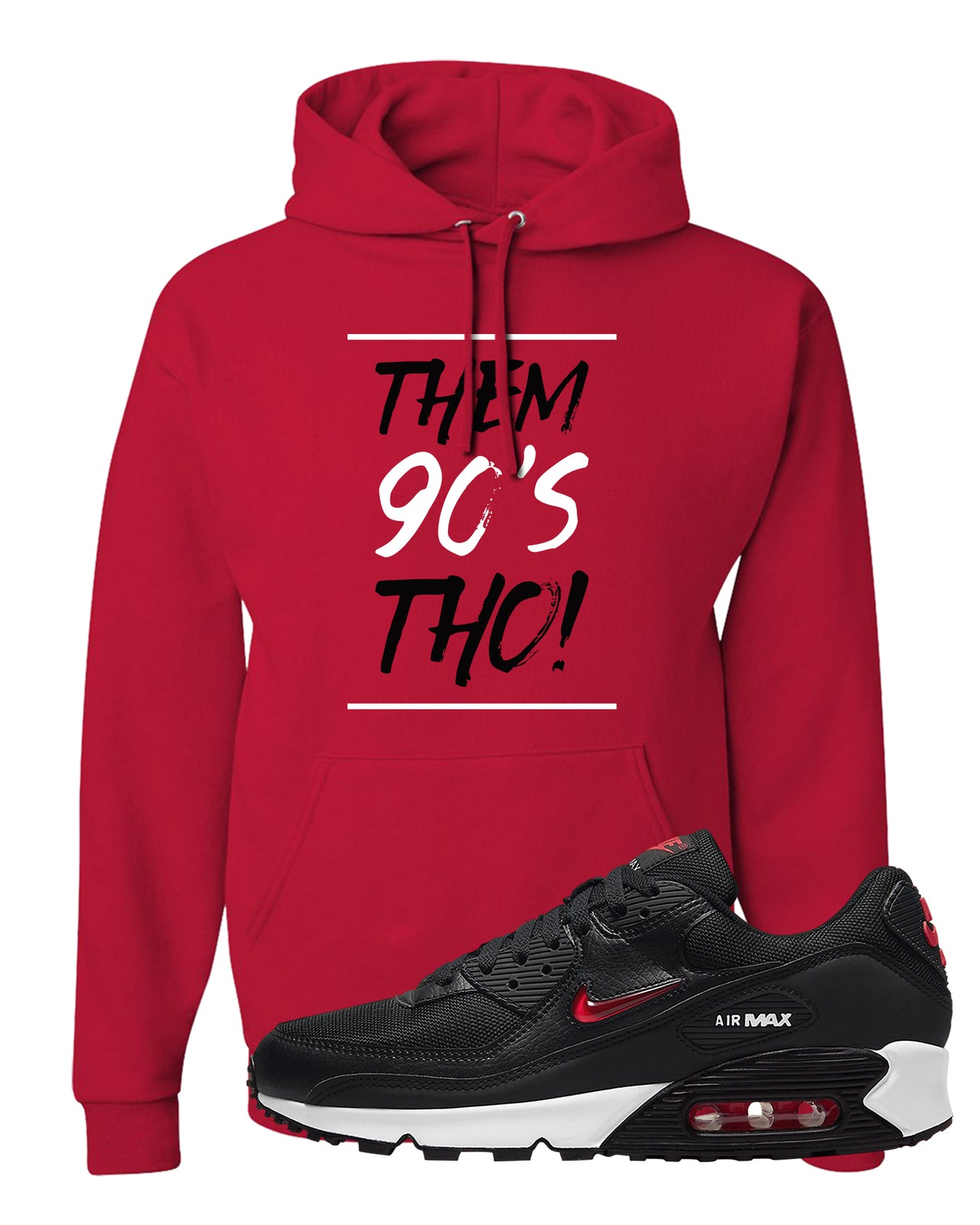Jewel Bred 90s Hoodie | Them 90's Tho, Red