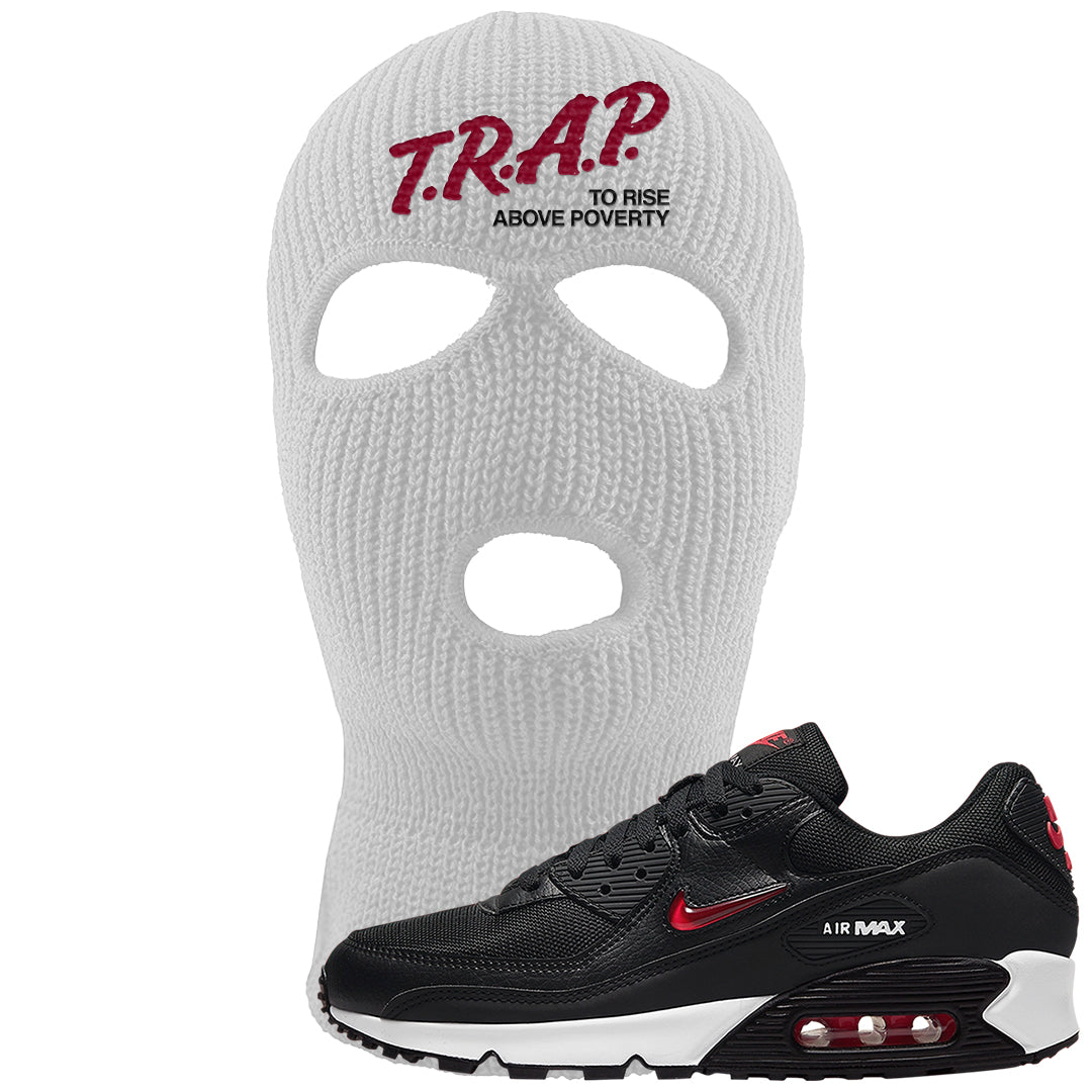 Jewel Bred 90s Ski Mask | Trap To Rise Above Poverty, White
