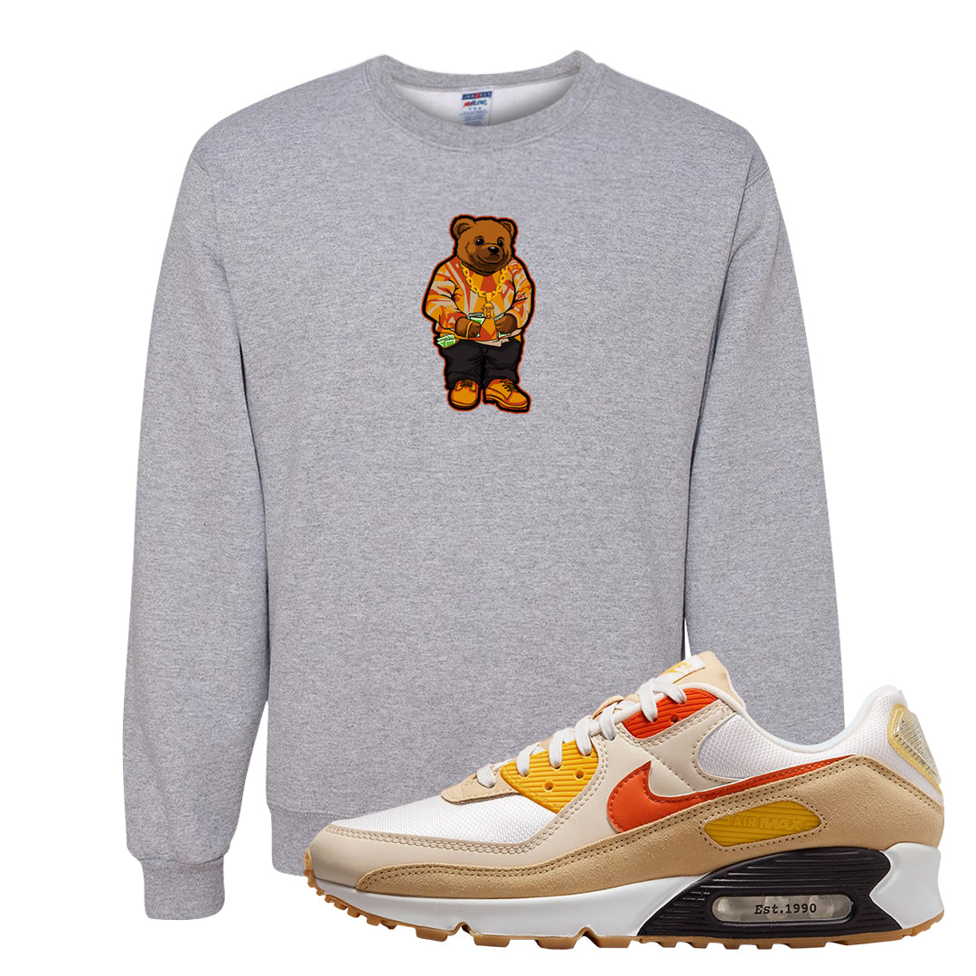 Pressure Gauge 90s Crewneck Sweatshirt | Sweater Bear, Ash
