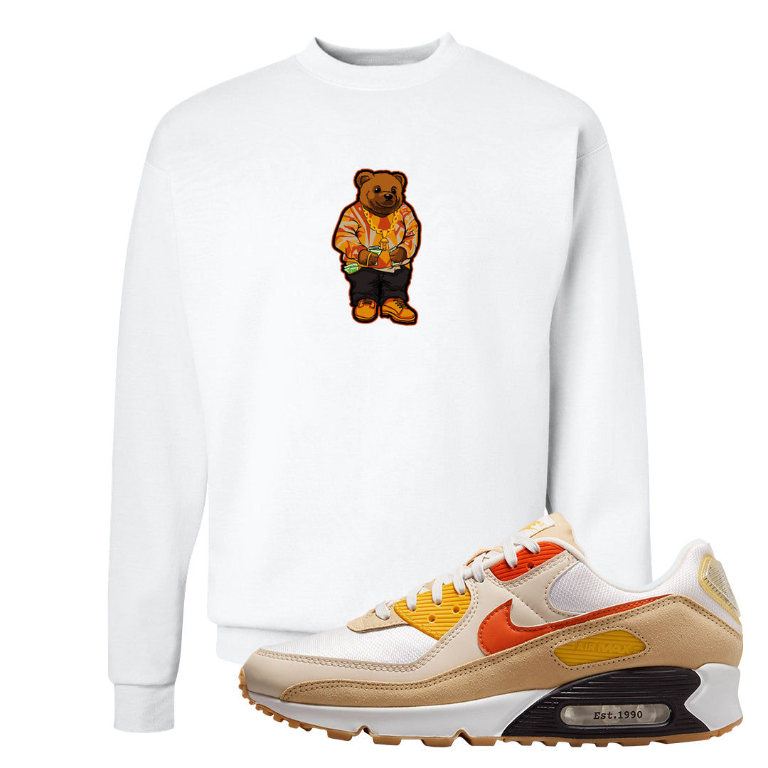 Pressure Gauge 90s Crewneck Sweatshirt | Sweater Bear, White