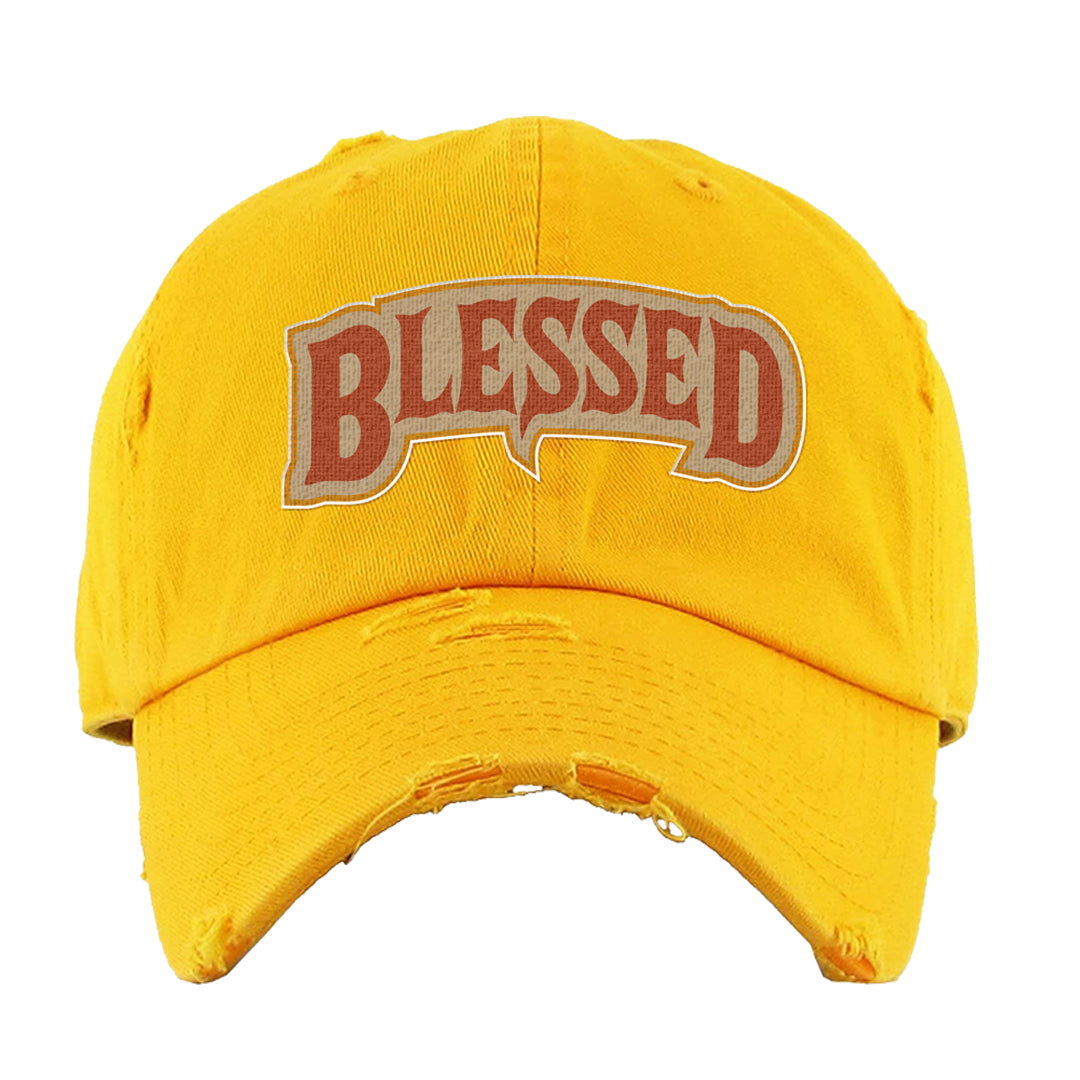 Pressure Gauge 90s Distressed Dad Hat | Blessed Arch, Gold