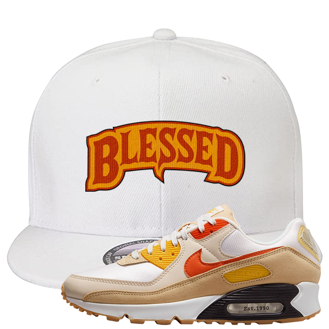 Pressure Gauge 90s Snapback Hat | Blessed Arch, White