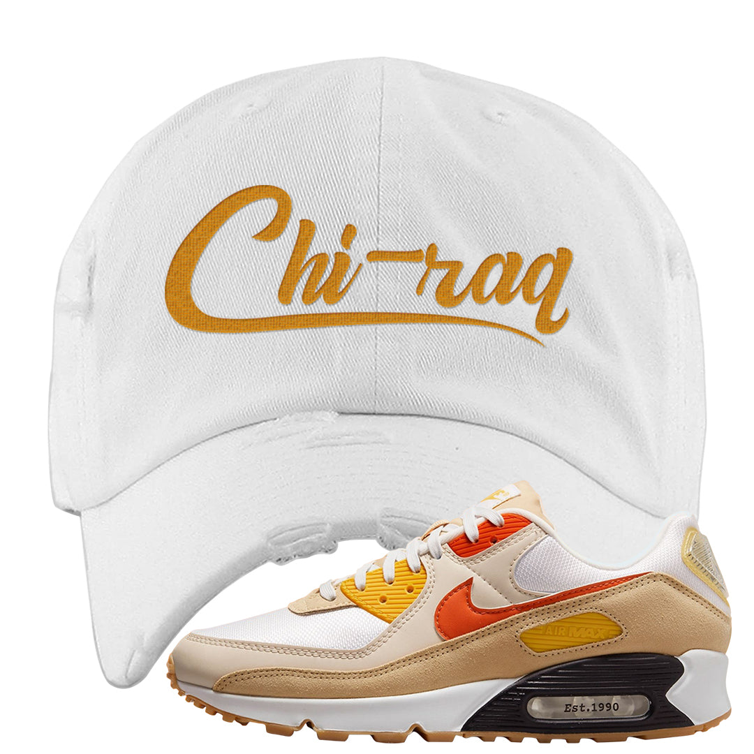 Pressure Gauge 90s Distressed Dad Hat | Chiraq, White