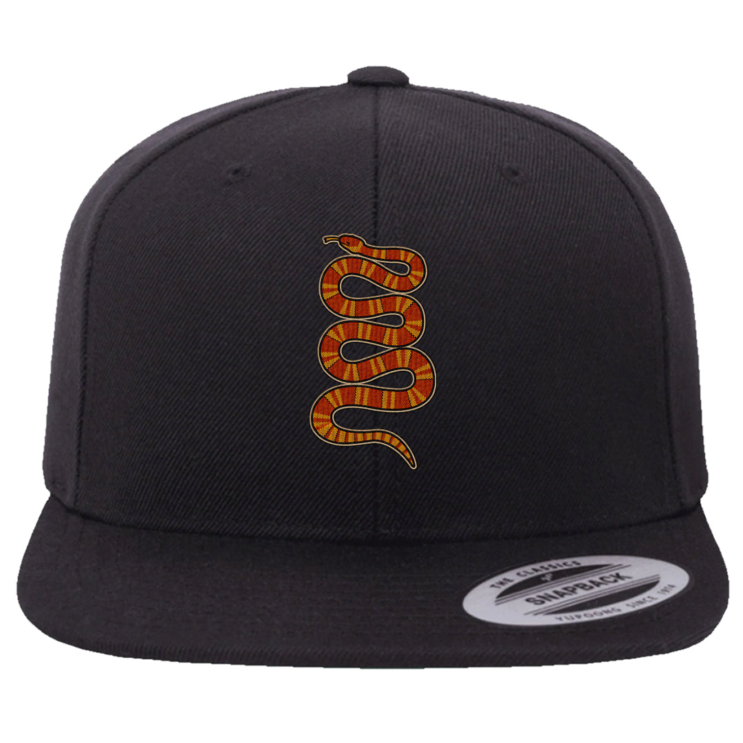 Pressure Gauge 90s Snapback Hat | Coiled Snake, Black