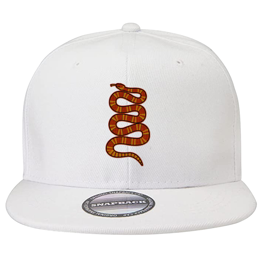 Pressure Gauge 90s Snapback Hat | Coiled Snake, White