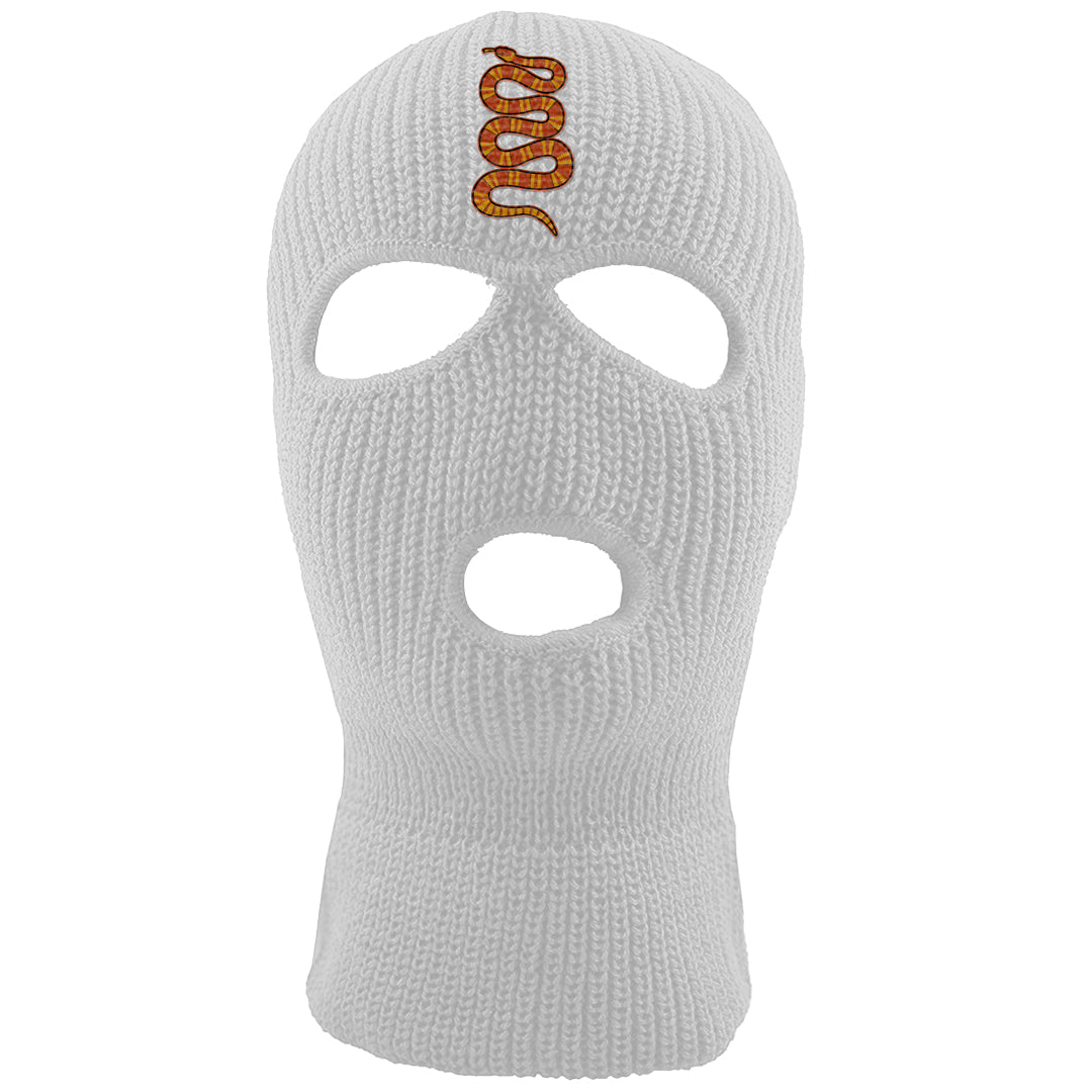 Pressure Gauge 90s Ski Mask | Coiled Snake, White
