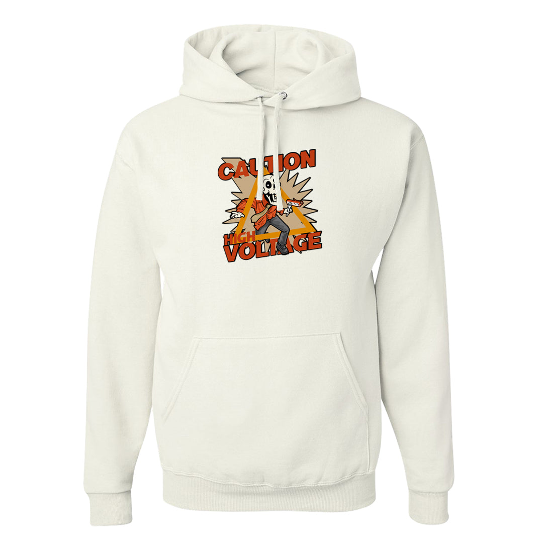 Pressure Gauge 90s Hoodie | Caution High Voltage, White