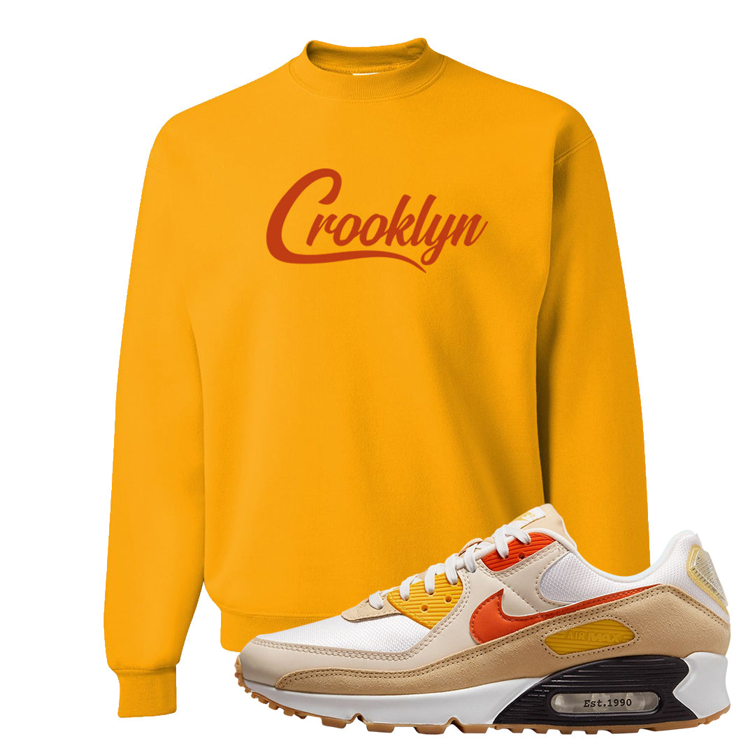 Pressure Gauge 90s Crewneck Sweatshirt | Crooklyn, Gold