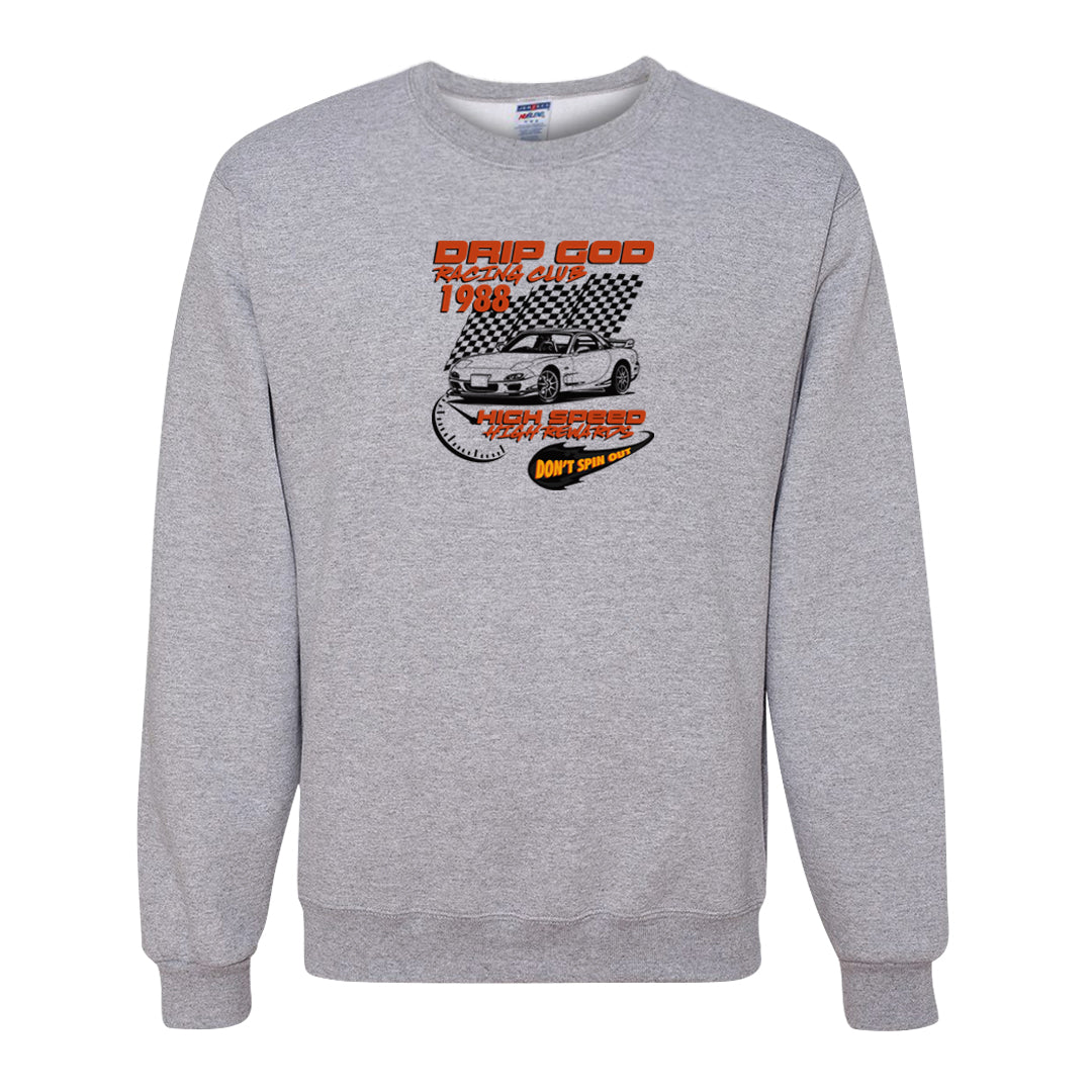 Pressure Gauge 90s Crewneck Sweatshirt | Drip God Racing Club, Ash