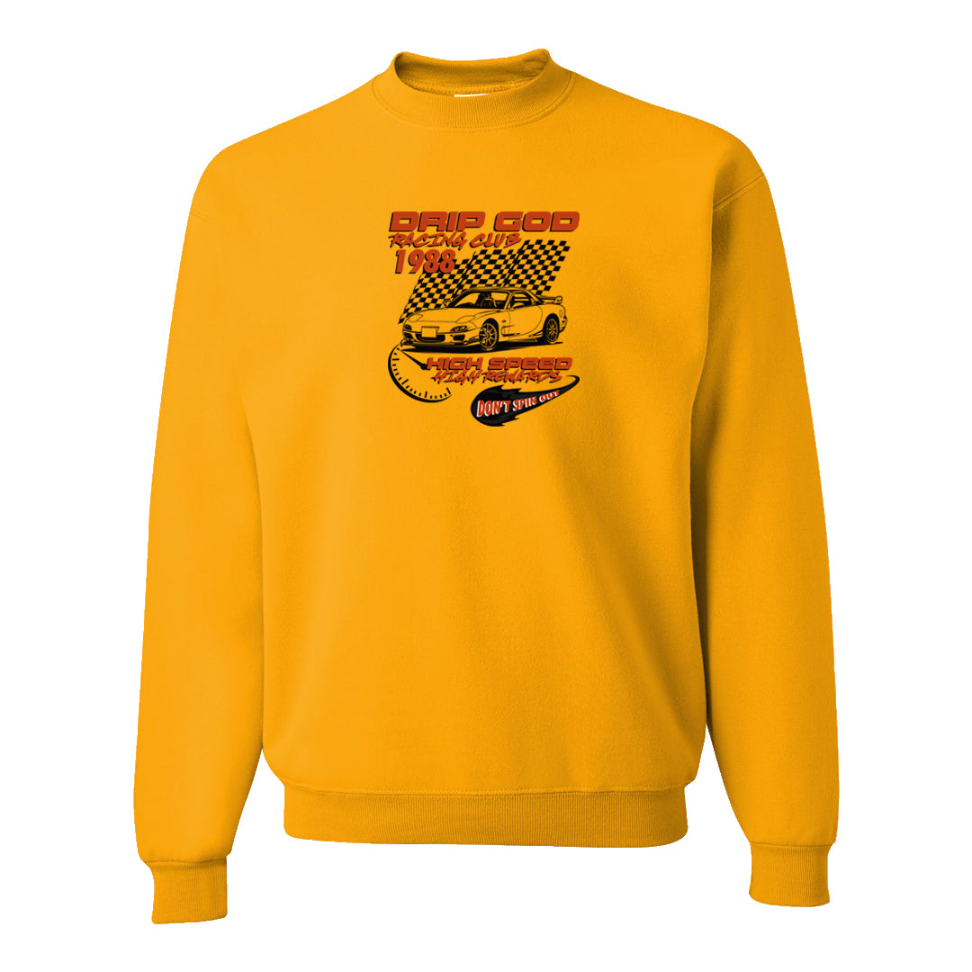 Pressure Gauge 90s Crewneck Sweatshirt | Drip God Racing Club, Gold