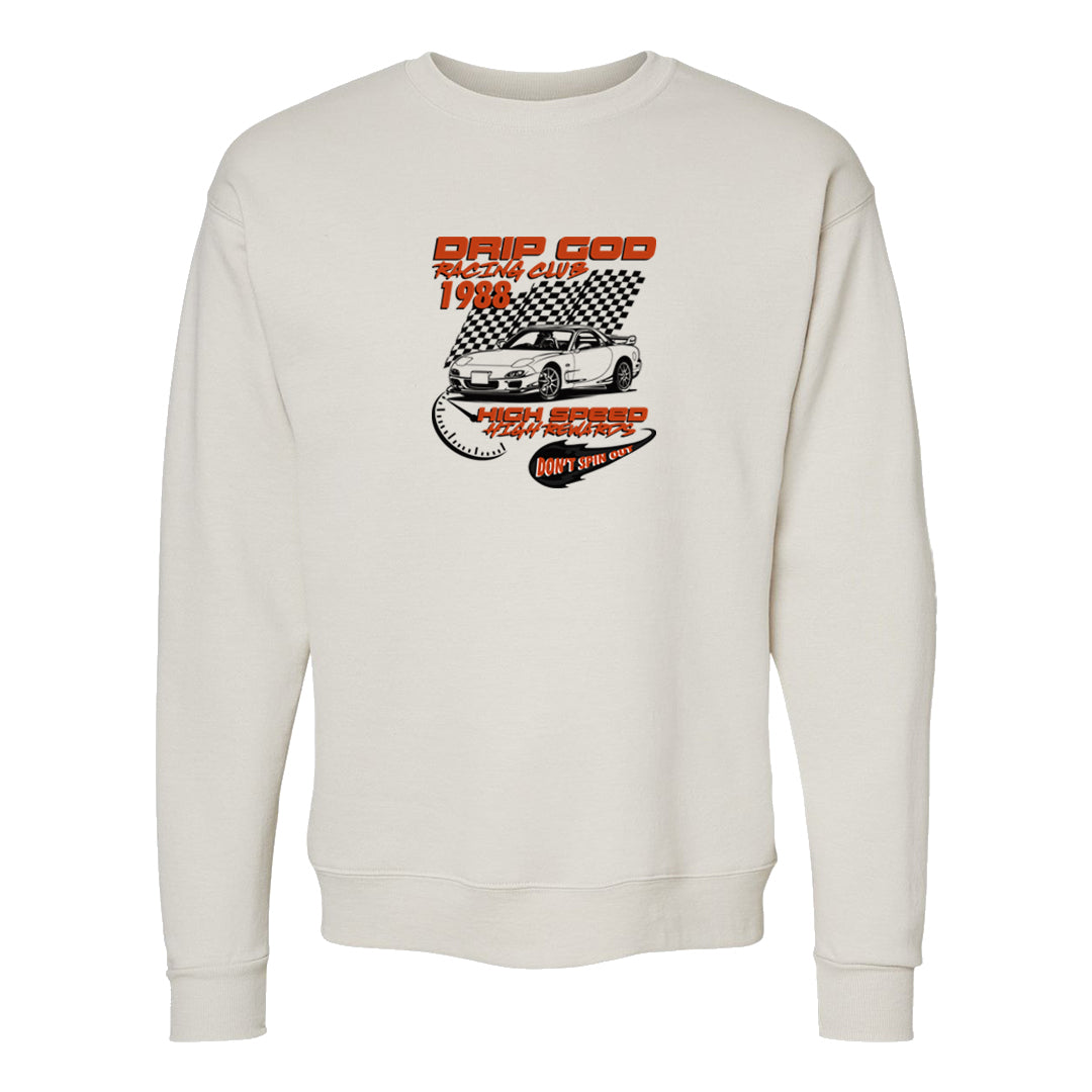 Pressure Gauge 90s Crewneck Sweatshirt | Drip God Racing Club, Sand
