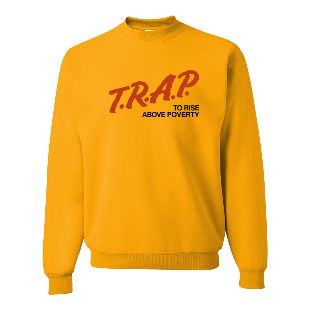 Pressure Gauge 90s Crewneck Sweatshirt | Trap To Rise Above Poverty, Gold