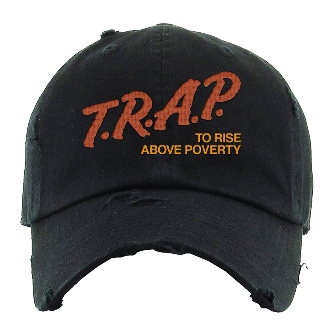 Pressure Gauge 90s Distressed Dad Hat | Trap To Rise Above Poverty, Black