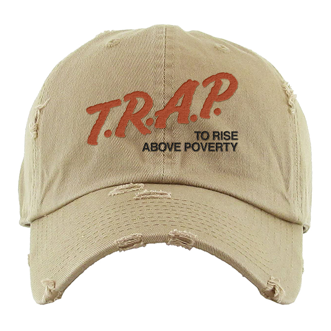 Pressure Gauge 90s Distressed Dad Hat | Trap To Rise Above Poverty, Khaki