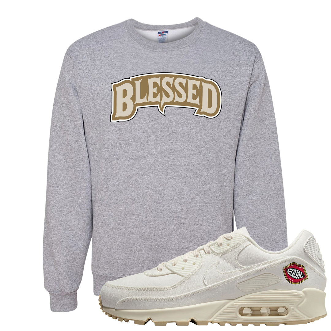 The Future Is Equal 90s Crewneck Sweatshirt | Blessed Arch, Ash
