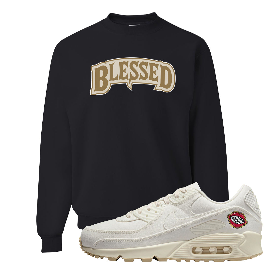 The Future Is Equal 90s Crewneck Sweatshirt | Blessed Arch, Black