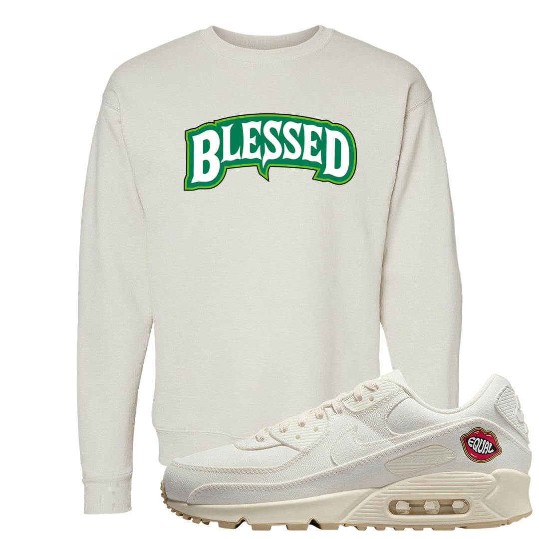 The Future Is Equal 90s Crewneck Sweatshirt | Blessed Arch, Sand
