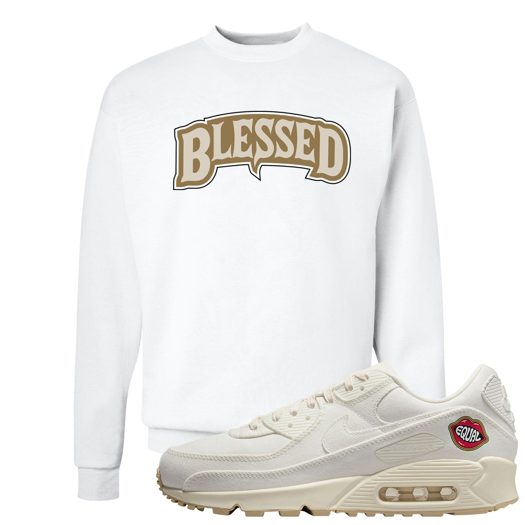The Future Is Equal 90s Crewneck Sweatshirt | Blessed Arch, White