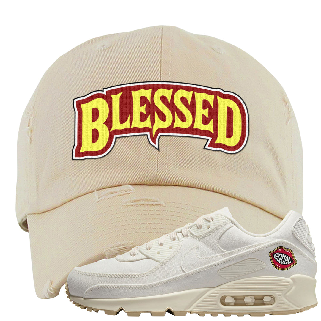 The Future Is Equal 90s Distressed Dad Hat | Blessed Arch, Ivory