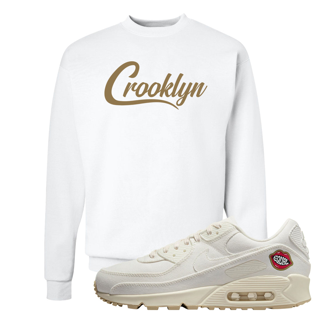 The Future Is Equal 90s Crewneck Sweatshirt | Crooklyn, White