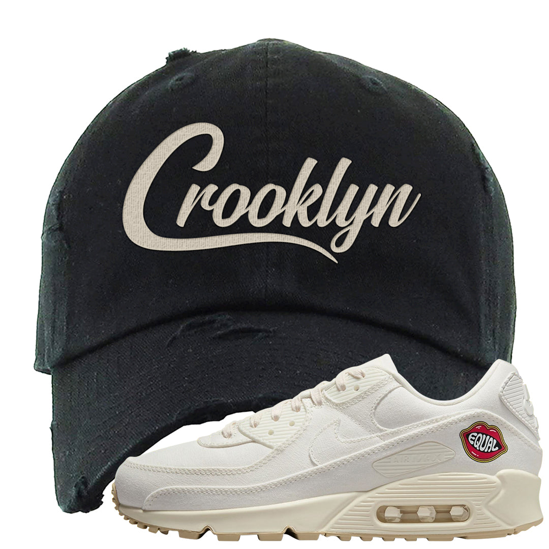 The Future Is Equal 90s Distressed Dad Hat | Crooklyn, Black