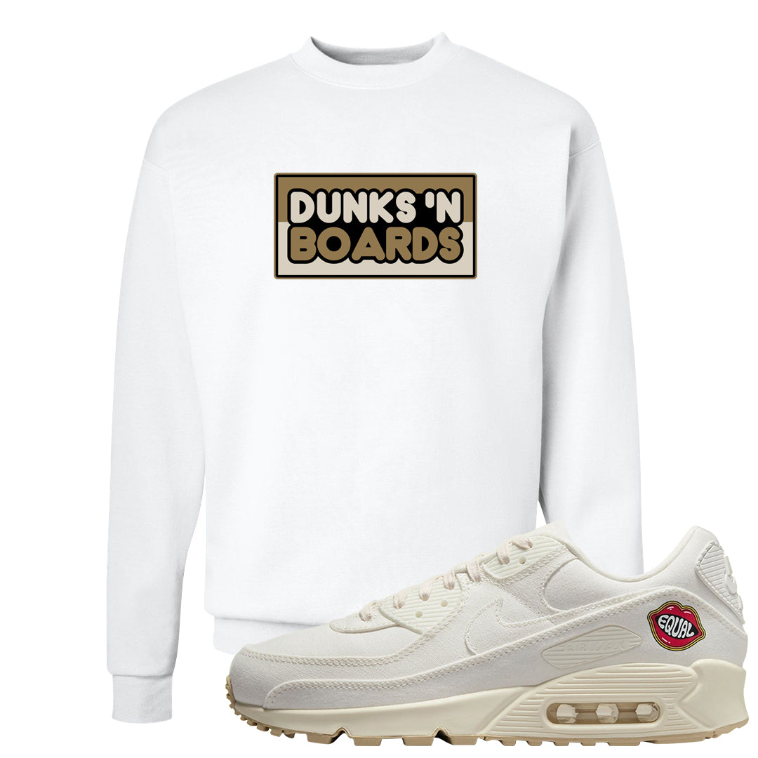 The Future Is Equal 90s Crewneck Sweatshirt | Dunks N Boards, White