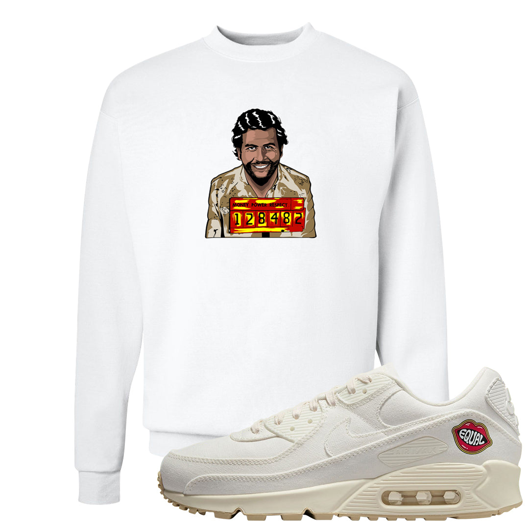 The Future Is Equal 90s Crewneck Sweatshirt | Escobar Illustration, White