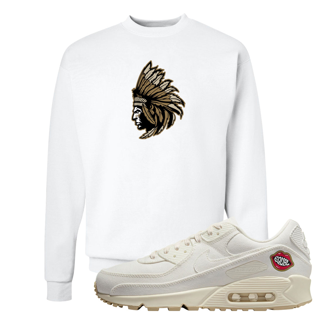 The Future Is Equal 90s Crewneck Sweatshirt | Indian Chief, White