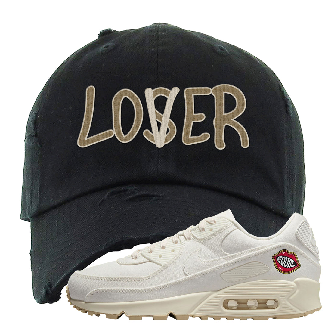 The Future Is Equal 90s Distressed Dad Hat | Lover, Black