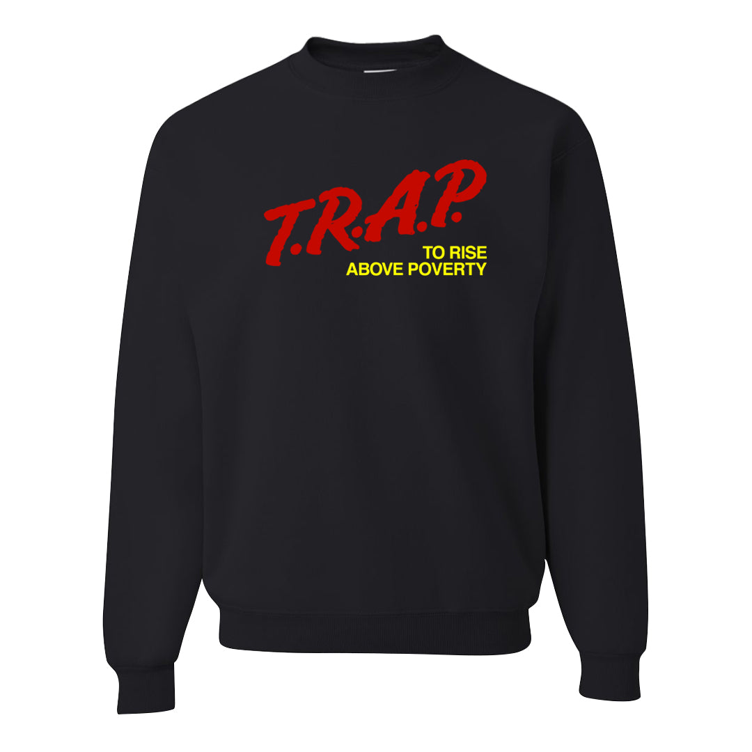 The Future Is Equal 90s Crewneck Sweatshirt | Trap To Rise Above Poverty, Black