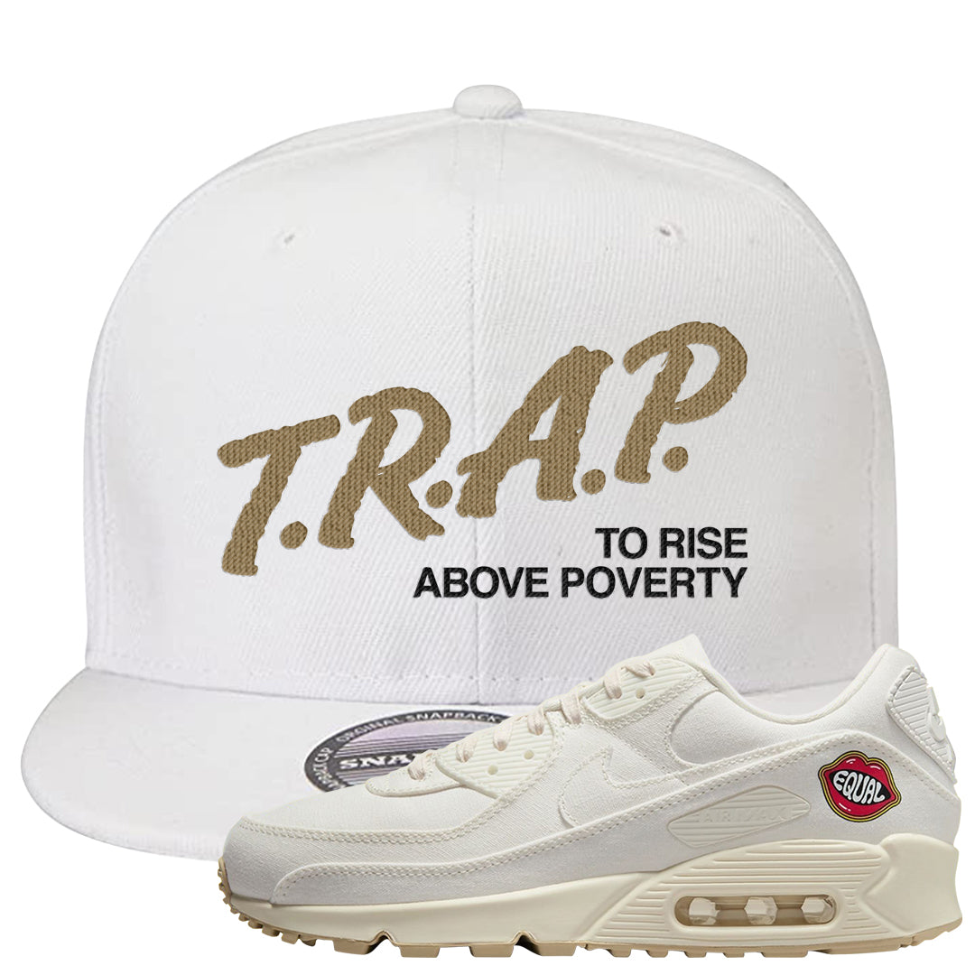 The Future Is Equal 90s Snapback Hat | Trap To Rise Above Poverty, White