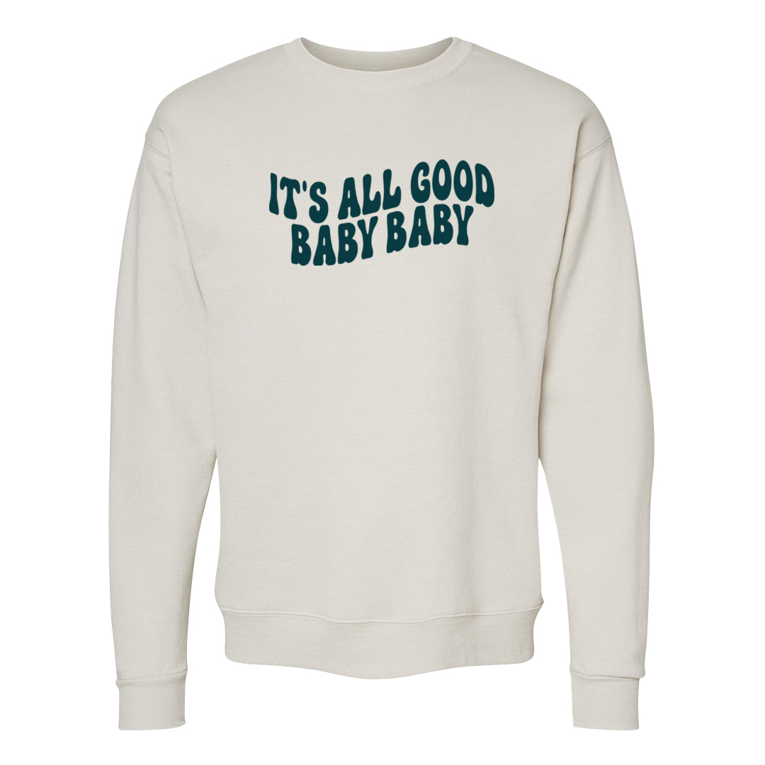 Green Velvet 95s Crewneck Sweatshirt | All Good Baby, Sand