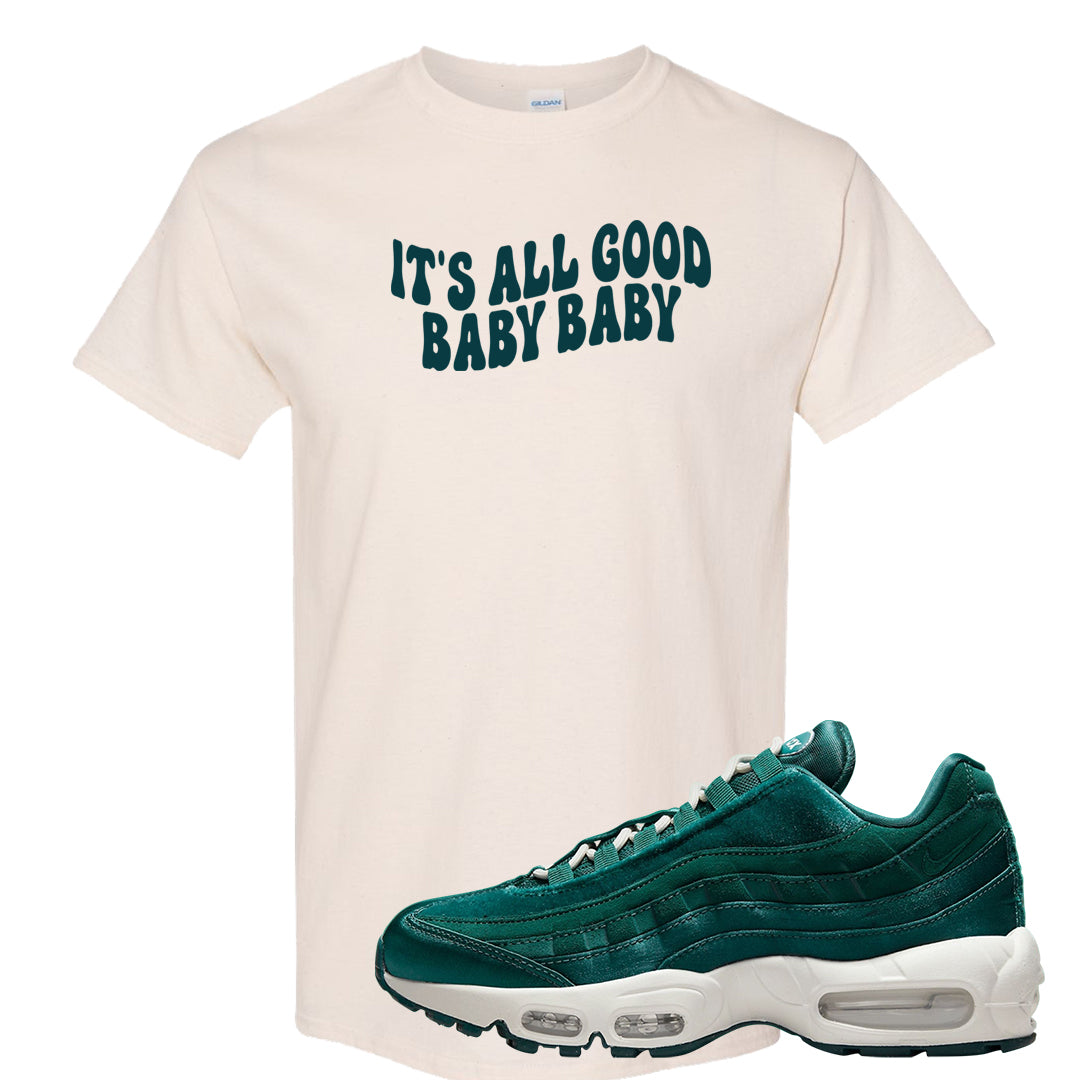 Green Velvet 95s T Shirt | All Good Baby, Natural