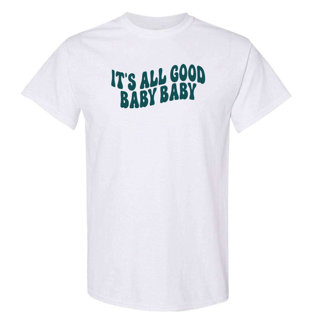 Green Velvet 95s T Shirt | All Good Baby, White