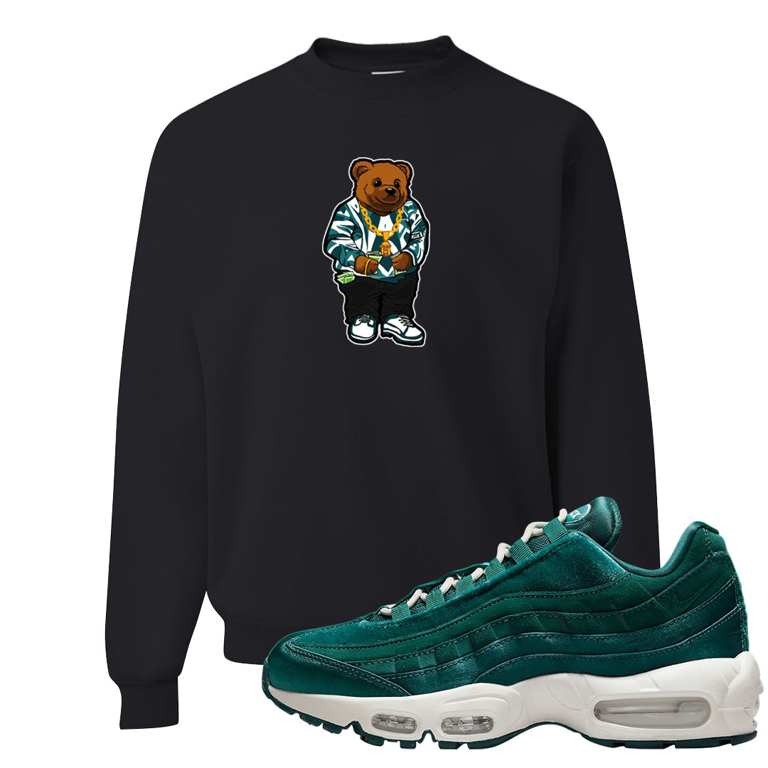 Green Velvet 95s Crewneck Sweatshirt | Sweater Bear, Black