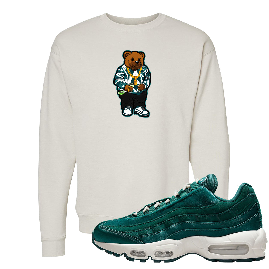 Green Velvet 95s Crewneck Sweatshirt | Sweater Bear, Sand