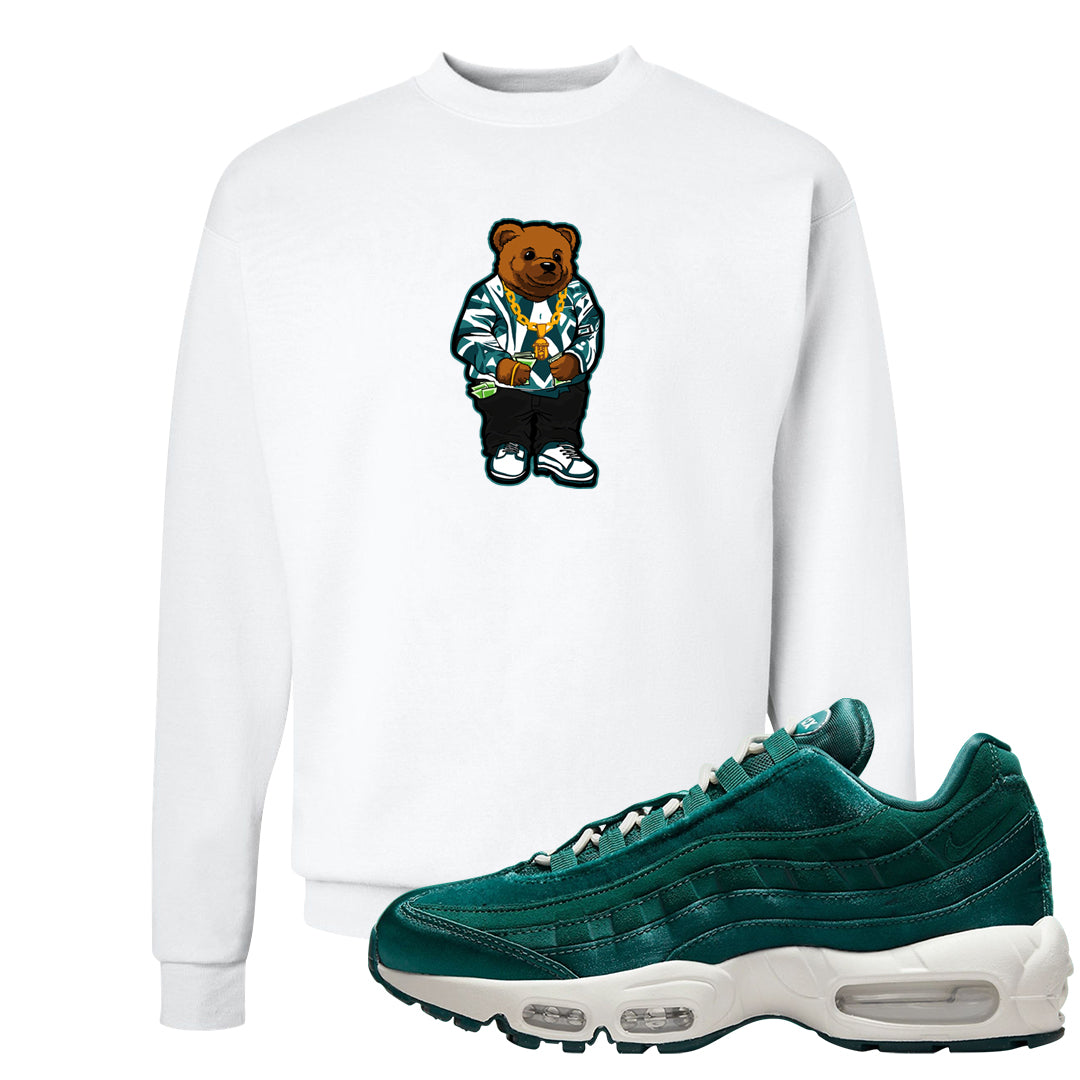 Green Velvet 95s Crewneck Sweatshirt | Sweater Bear, White