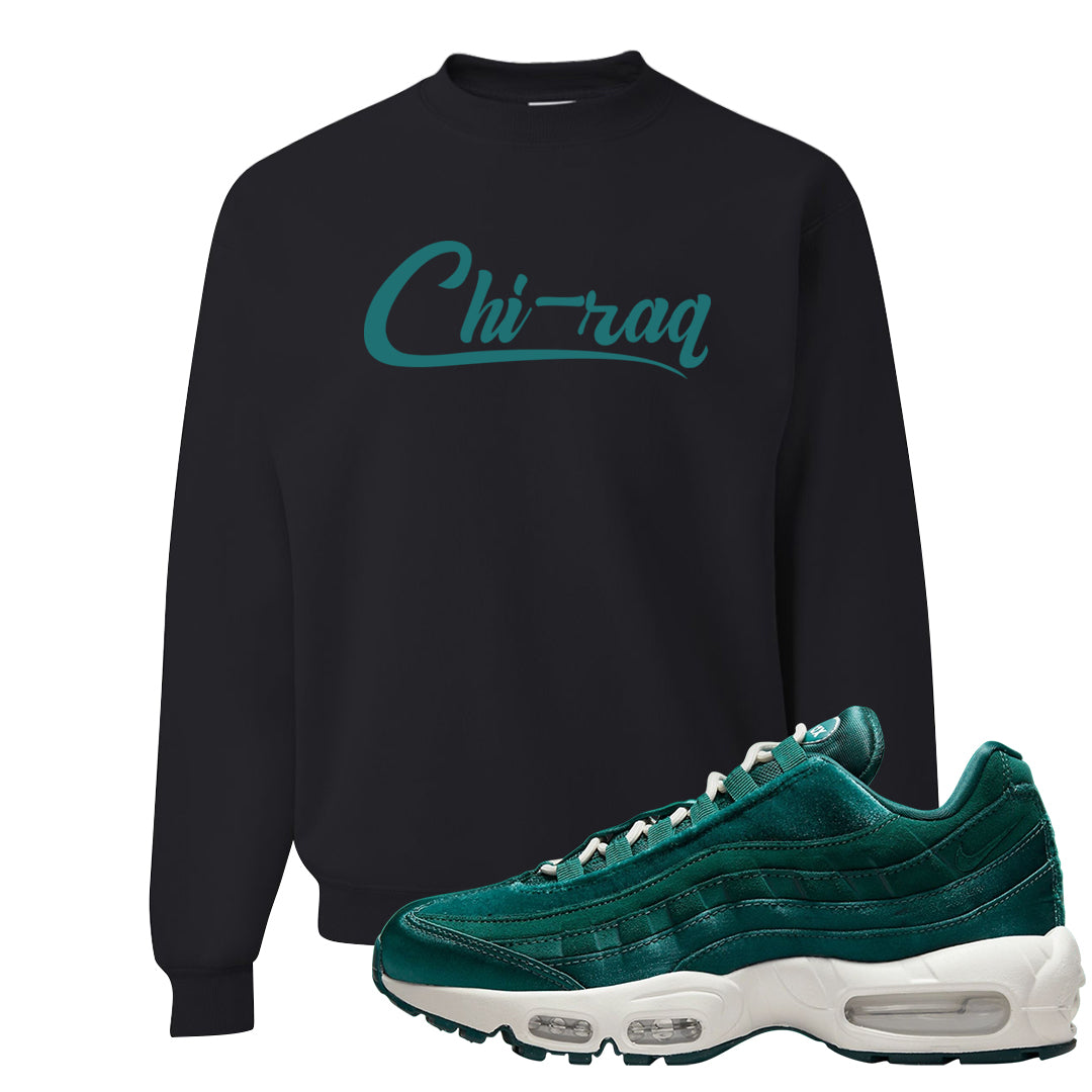 Green Velvet 95s Crewneck Sweatshirt | Chiraq, Black