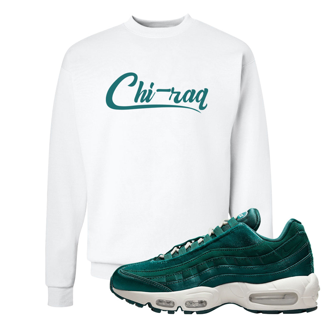 Green Velvet 95s Crewneck Sweatshirt | Chiraq, White