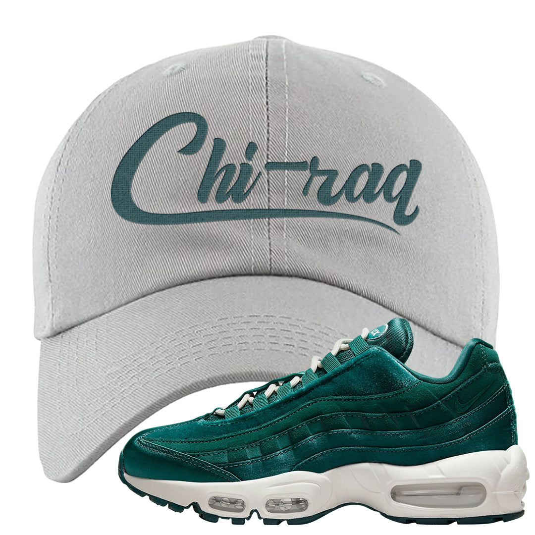 Green Velvet 95s Dad Hat | Chiraq, Light Gray