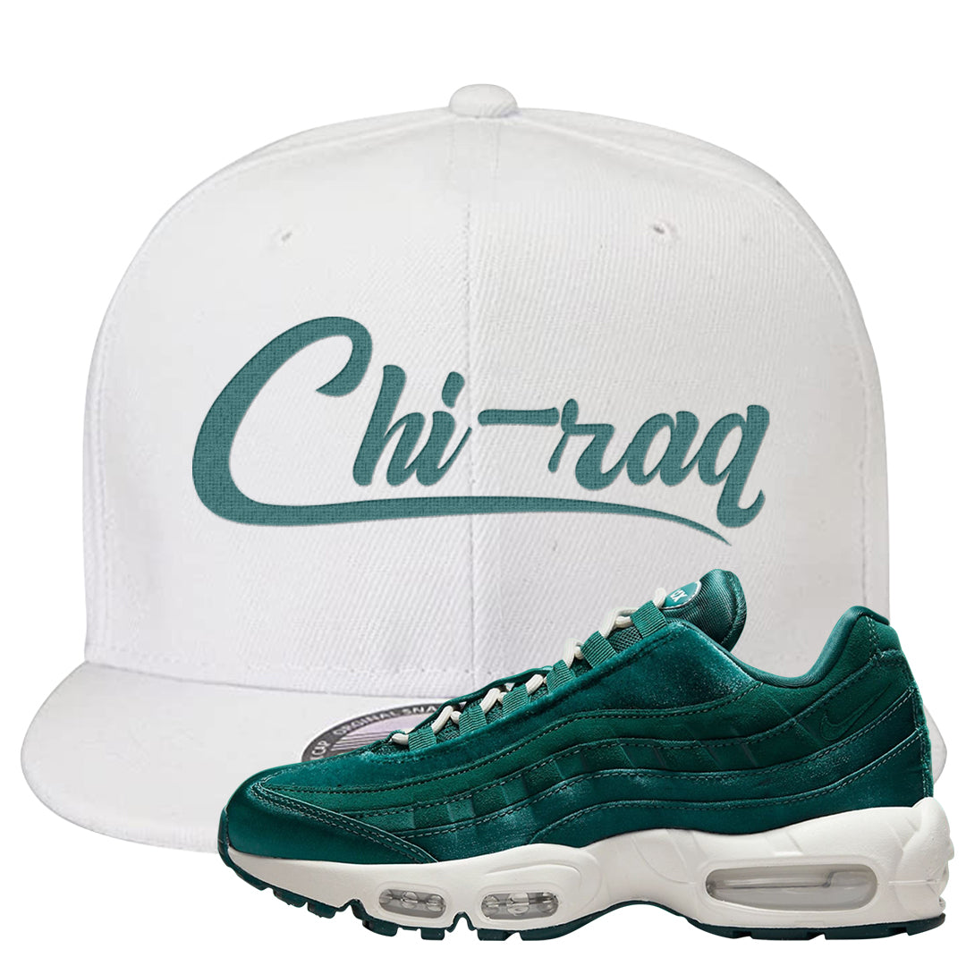Green Velvet 95s Snapback Hat | Chiraq, White