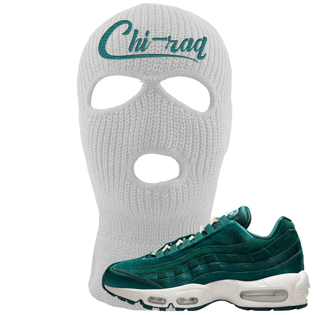 Green Velvet 95s Ski Mask | Chiraq, White