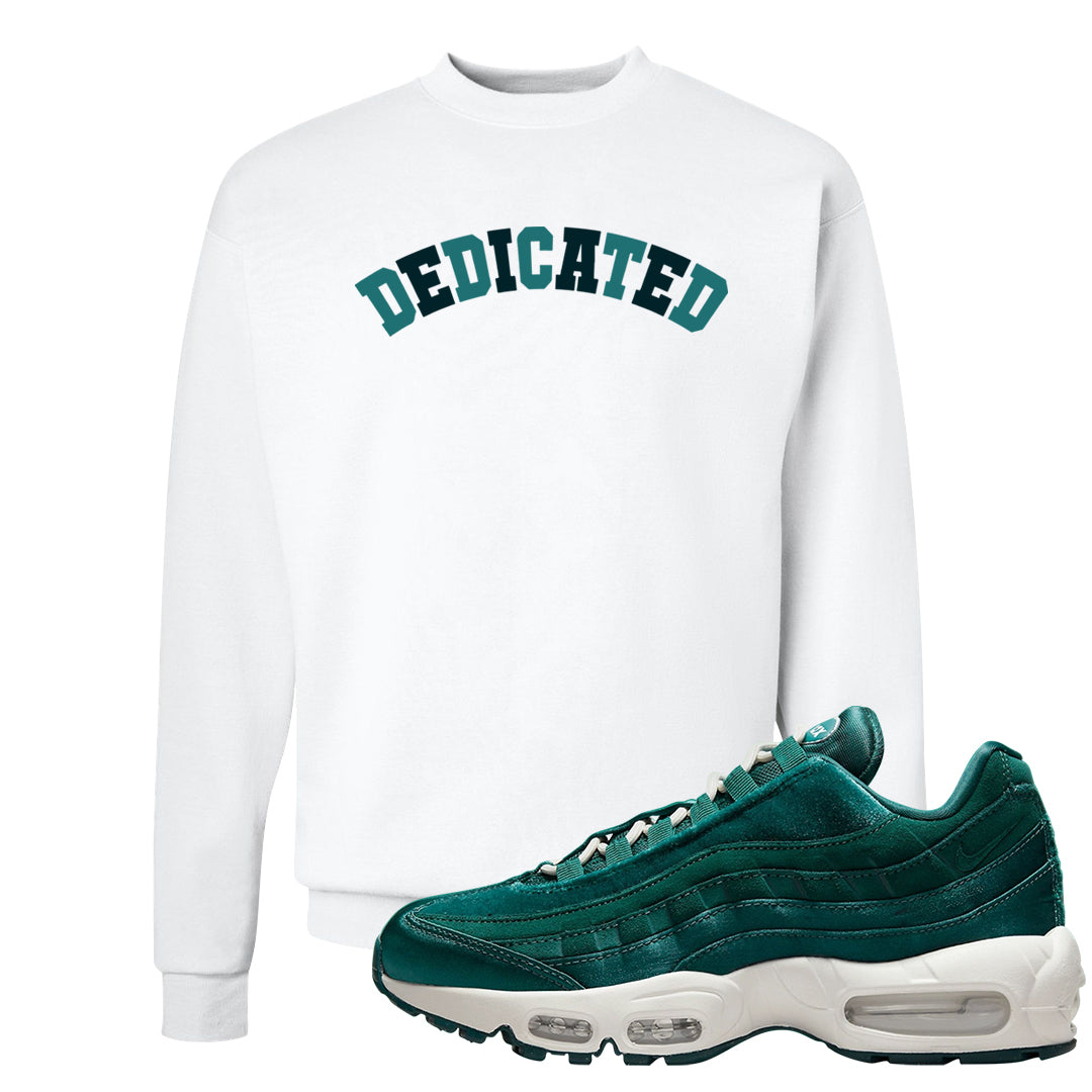 Green Velvet 95s Crewneck Sweatshirt | Dedicated, White